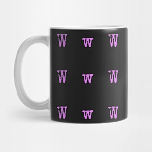 Pink Typewriter Letter W Mug